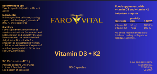 FaroVital Vitamin D3 + K2 – 90 Capsules